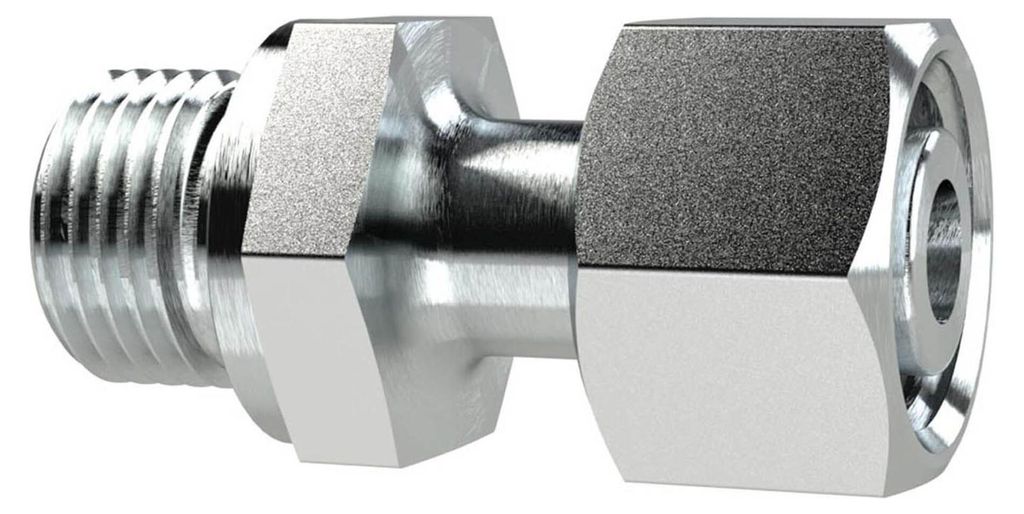Riegler Einstellbare gerade Einschraubverschraubung, G 3/8a., Rohr-AØ12mm, Stahl verz., PN 315