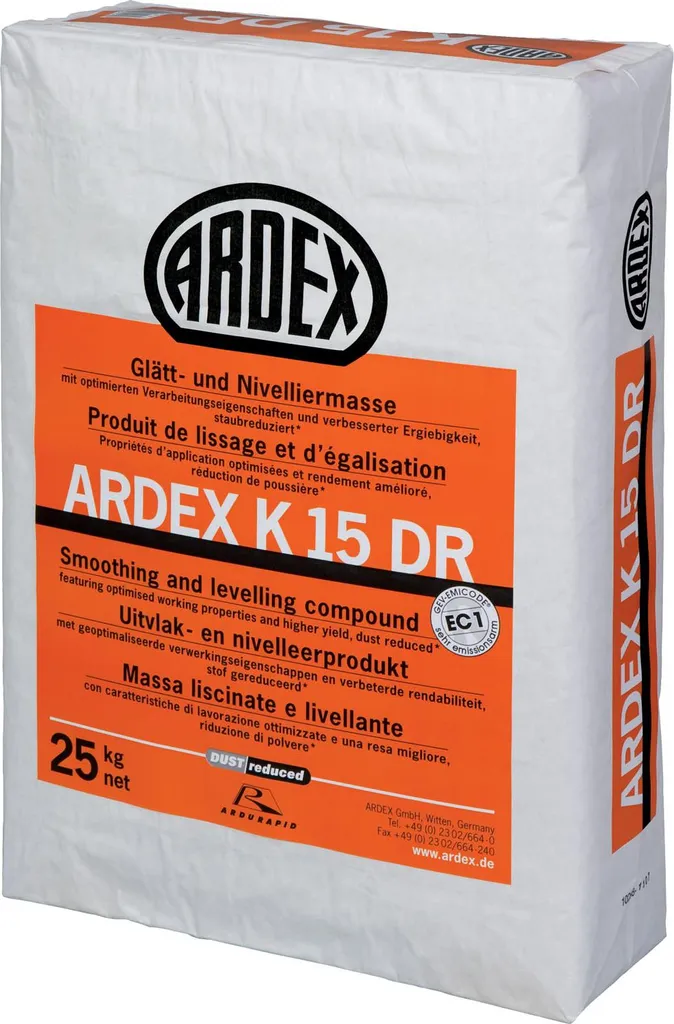 Masse de nivellement ARDEX K 15 DR à séchage rapide Ardurapid 25kg