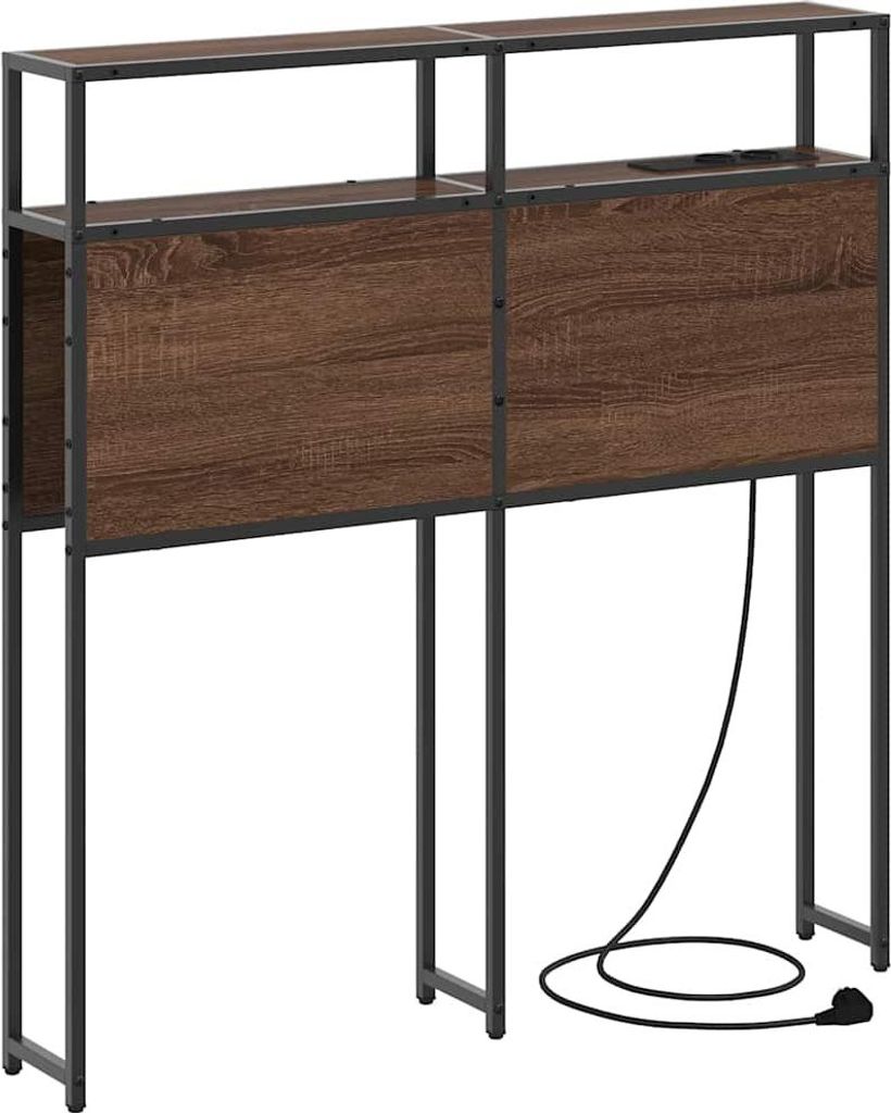 vidaXL Stauraum-Kopfteil mit Speicher Braun Eichen-Optik Holzwerkstoff