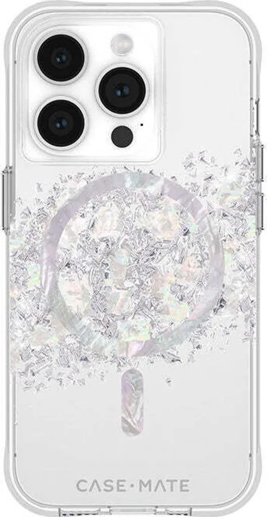 Protection iPhone 15 Pro chic et antichoc Case-Mate Carat MagSafe gris