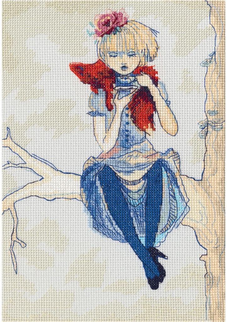 RTO Kreuzstich Set "Tasse Tee" M612, Zählmuster, 16,5x23,5 cm