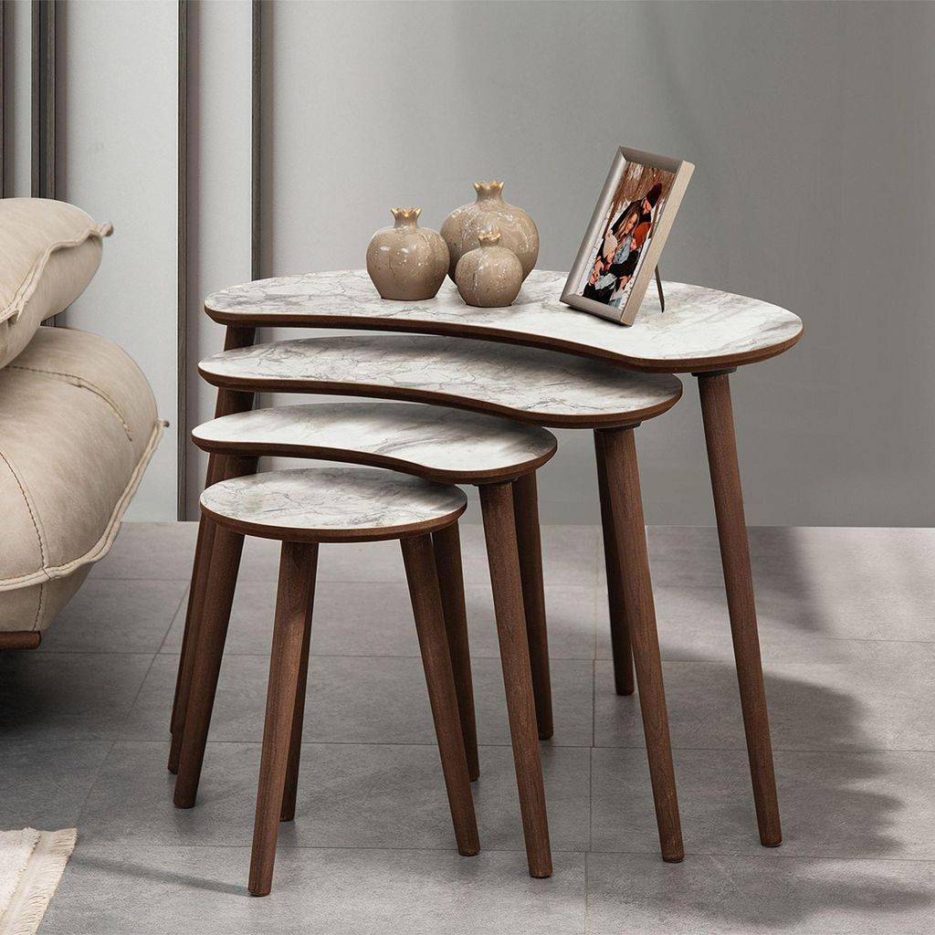 Skye Decor, kvalitný stôl s vkladacími stolíkmi (4 diely), Obrázok produktu 