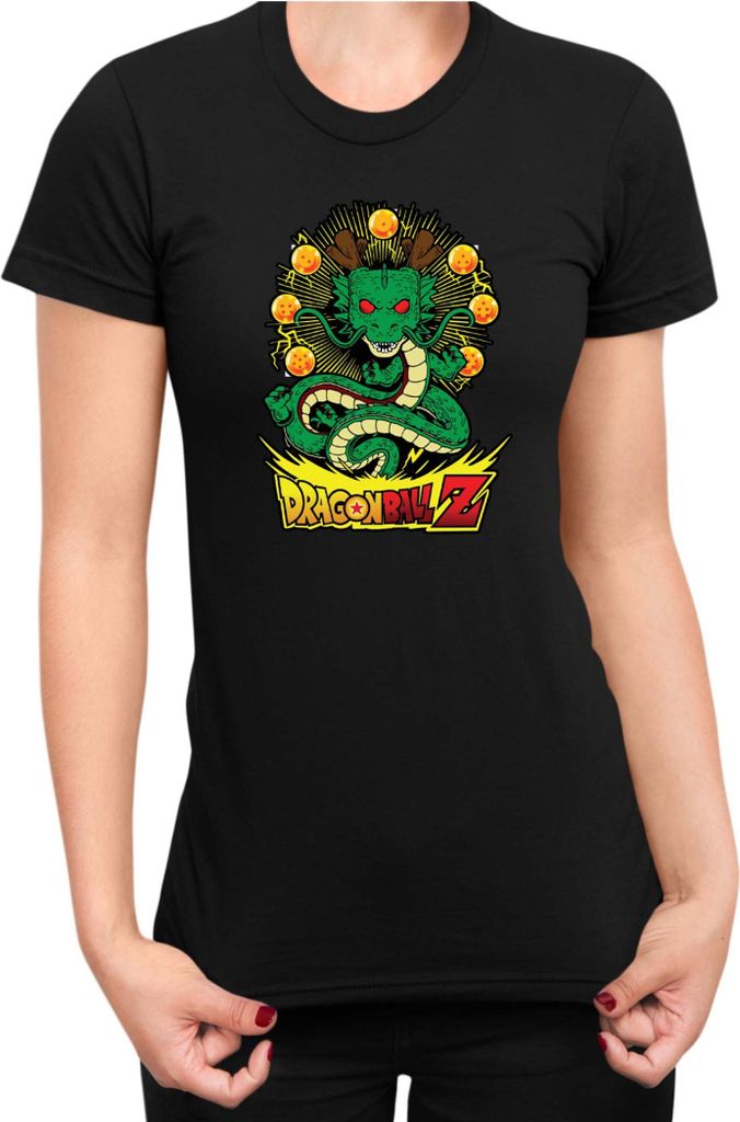Damen T-Shirt Dragon Anime Manga Ball Z Shenron 03, Lady S / Schwarz