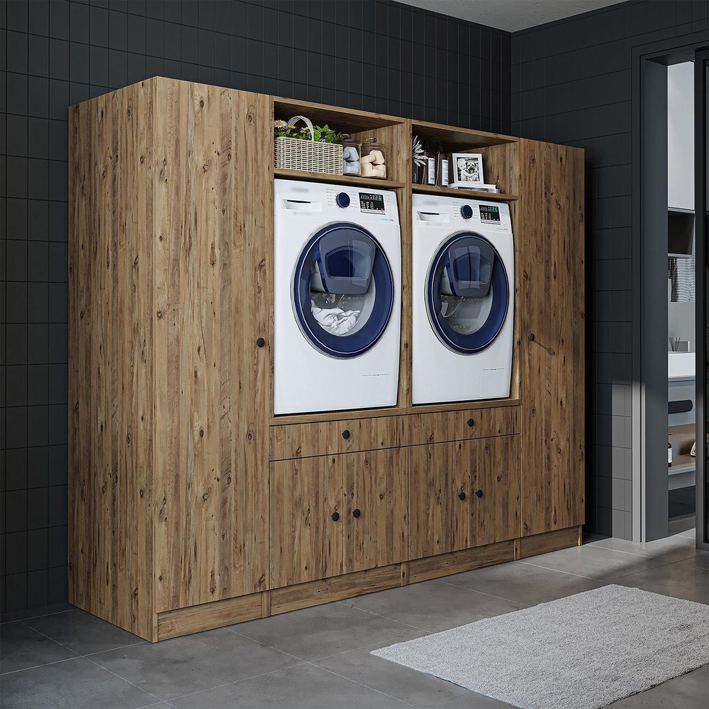 Roomart SERIE 1 Waschmaschinen-Umbauschrank 224 cm breit, Eiche