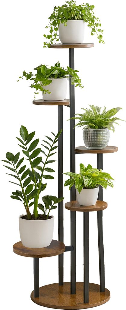 Portavasi Relaxdays, 5 ripiani rotondi, A x L x P: 118,5 x Immagine del prodotto 