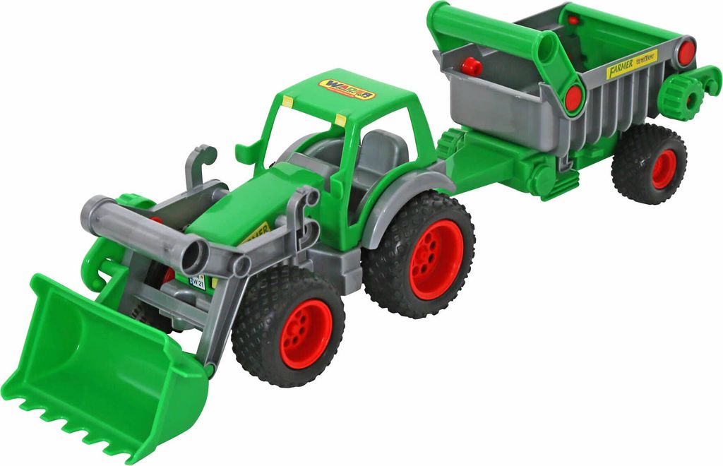 Trattore Farmer Technic con pala anteriore + rimorchio Immagine del prodotto 