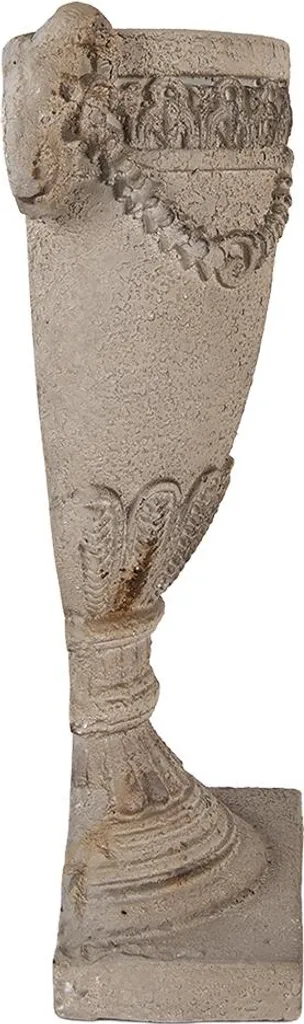 Grand cache-pot décoratif en céramique beige Clayre & Eef 44cm haut - 4