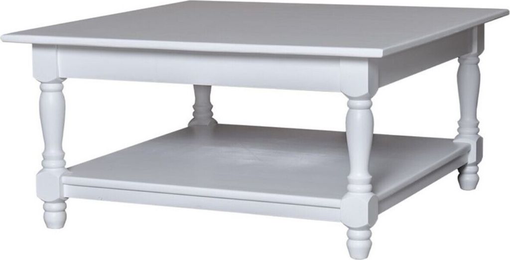 Casa Padrino Landhausstil Couchtisch Weiß 90 x 90 x H. 45 cm - Möbel im Landhausstil