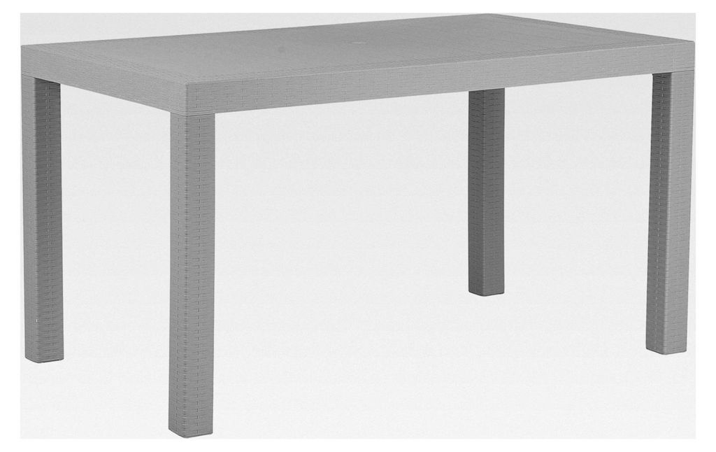 Gartentisch Rattanoptik 140 x 80 cm hellgrau