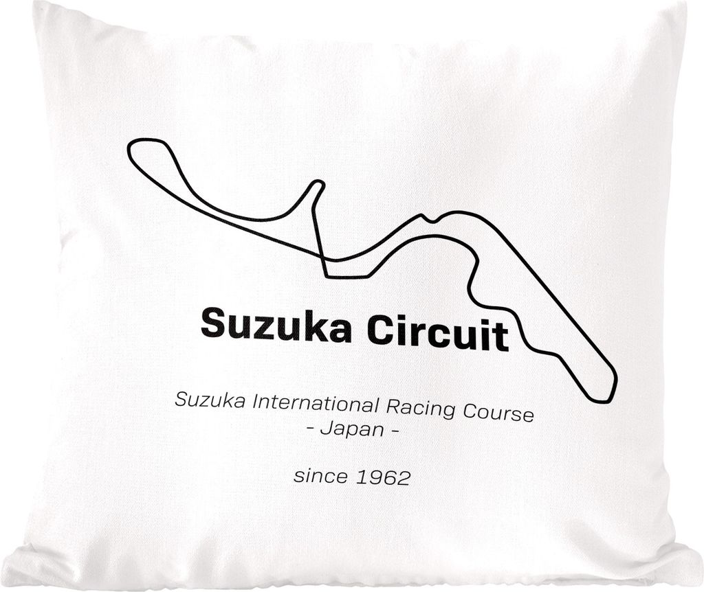 MuchoWow Zierkissen Sofakissen Wohnzimmer Dekokissen 50x50 cm Suzuka - Formel 1 - Rennstrecke - Komfort - Sofakissen