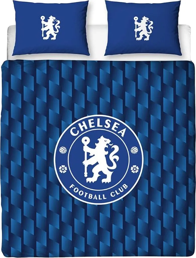 Housse de Couette Chelsea FC 2 Personnes Parure de Lit Géométrique AG3969
