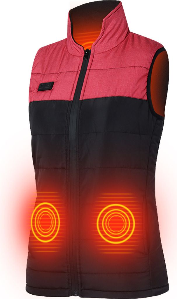 USB Heizweste Schwarz-Rot / Schwarz-Grau – Beheizbare Weste mit 3 Heizstufen, USB-Anschluss, Größe XL – Ideal für Winter, Outdoor & Alltag