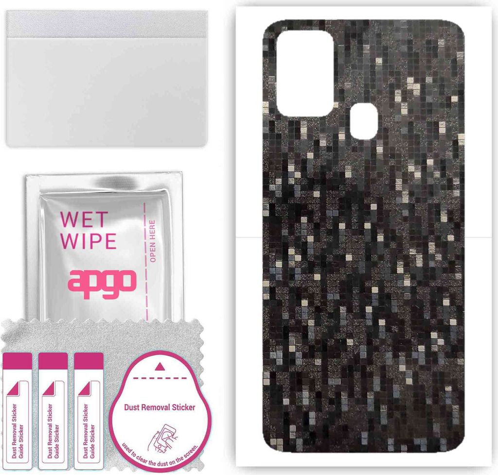 apgo Rückseite Schutzfolie, Skin, kompatibel mit Samsung Galaxy M21s, Hinten Displayschutzfolie aus Vinylfolie, kratzfest, einfache Montage - Carb...