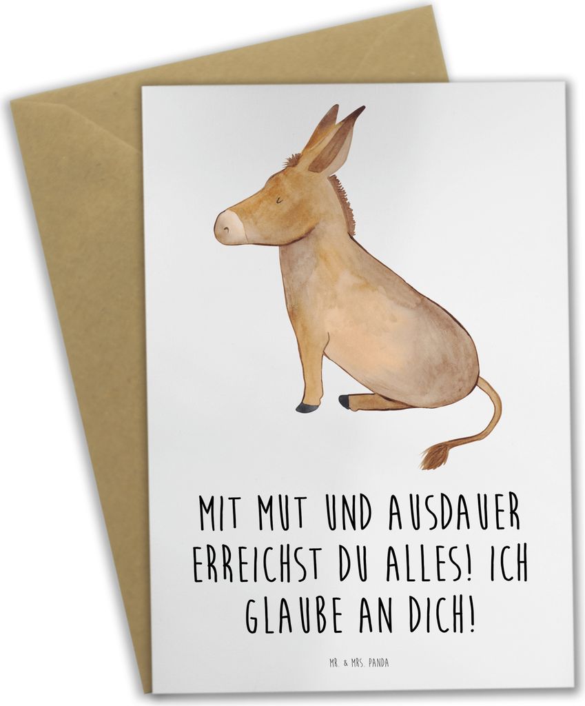 Mr. & Mrs. Panda Glückwunschkarte Sportliche Wettkämpfe Mut und Ausdauer - Weiß - Geschenk, Sport, Marathon, Grenzen überwinden, weihnachtskart...