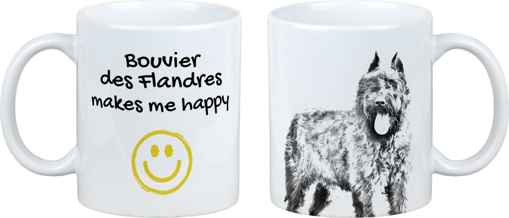 Flandrischer Treibhund, Bouvier des Flandres - Tasse mit Hund, fröhliche Tasse für Hundeliebhaber, personalisiertes Geschenk der Marke Art-Dog