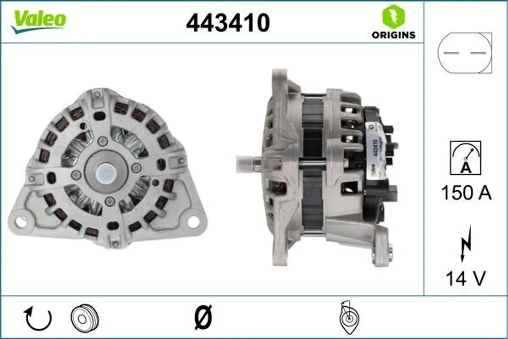 Plus de Panne de Batterie : Alternateur Valeo 443410 pour Fiat Ducato
