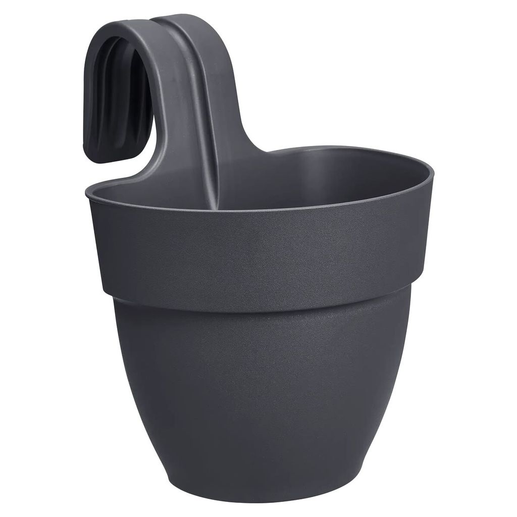 Maceta Elho Vibia 24,1 x 20,5 x 26,5 cm Anthrazit Kunststoff Rund Modern 24 x 20,5 x 26,5 cm