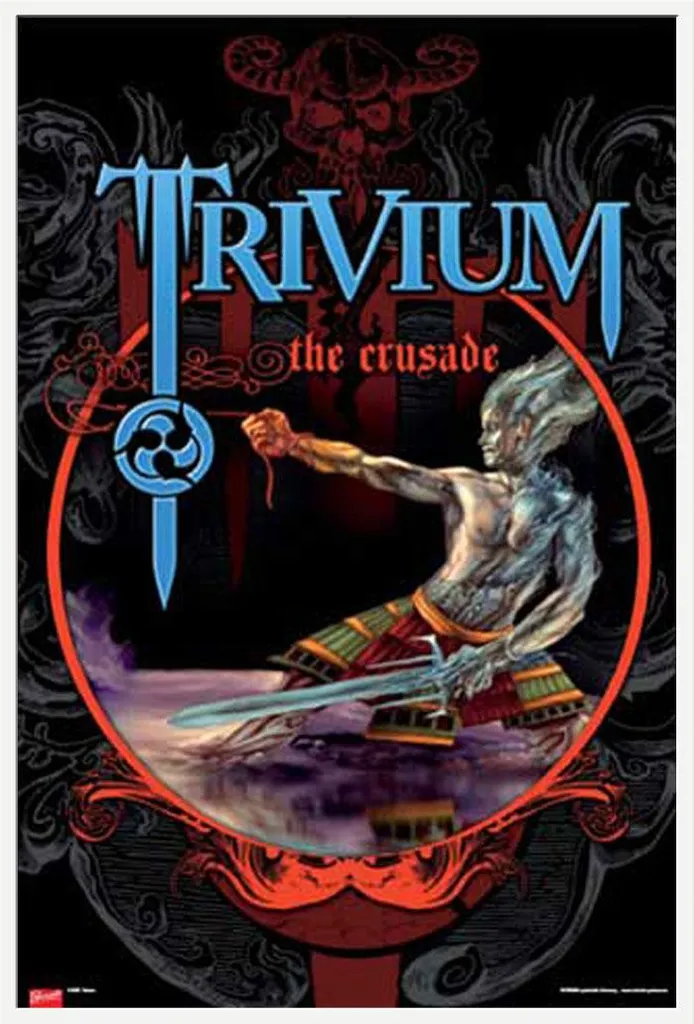 Affiche Trivium The Crusade encadrée Shinsuke® Maxi blanc 61x91,5 cm