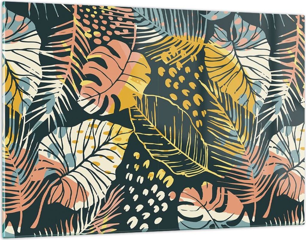 Bilder auf glas - Einteilig - Blätter modern bunt - Produktbild 