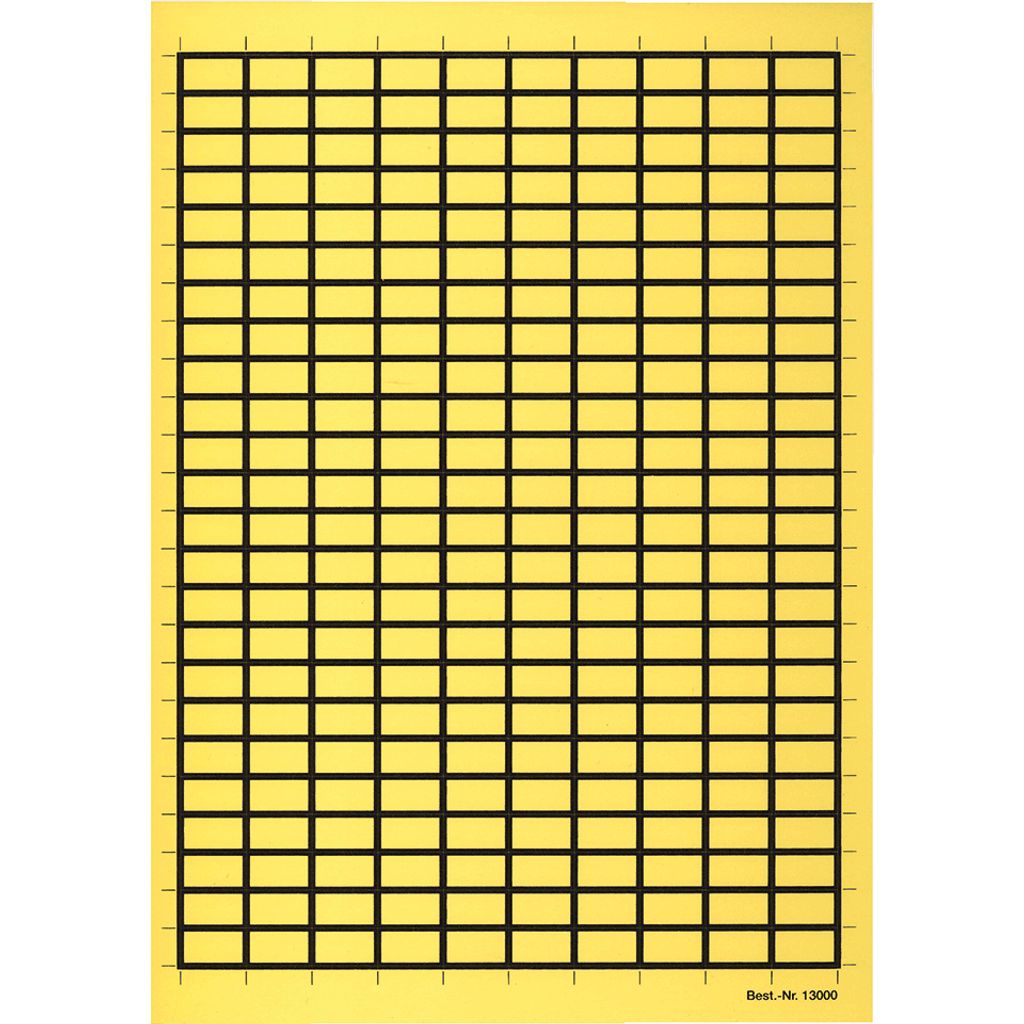 Dreifke Aufkleber I Etiketten, mit Rand, zum Selbstbeschriften, gelb, Gewebefolie, 19x11mm, 240/Bogen