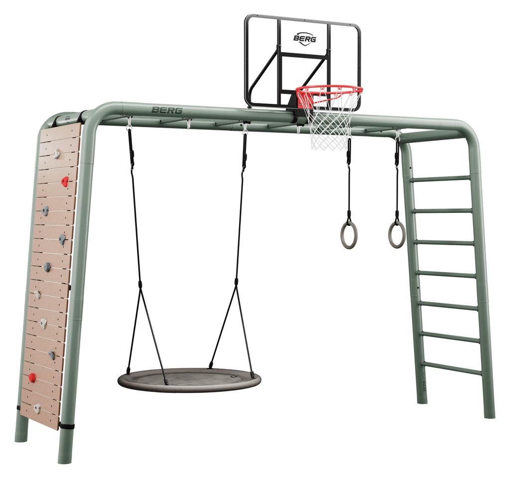 BERG PlayBase Large Spielgestell, Grün, Ultimate-Set
