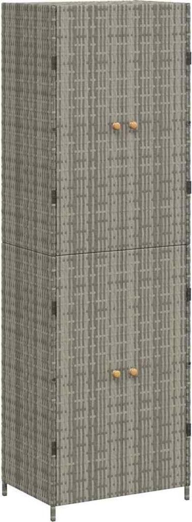vidaXL Szafka ogrodowa szara 59x40x180 cm z polirattanu Zdjęcie produktu 
