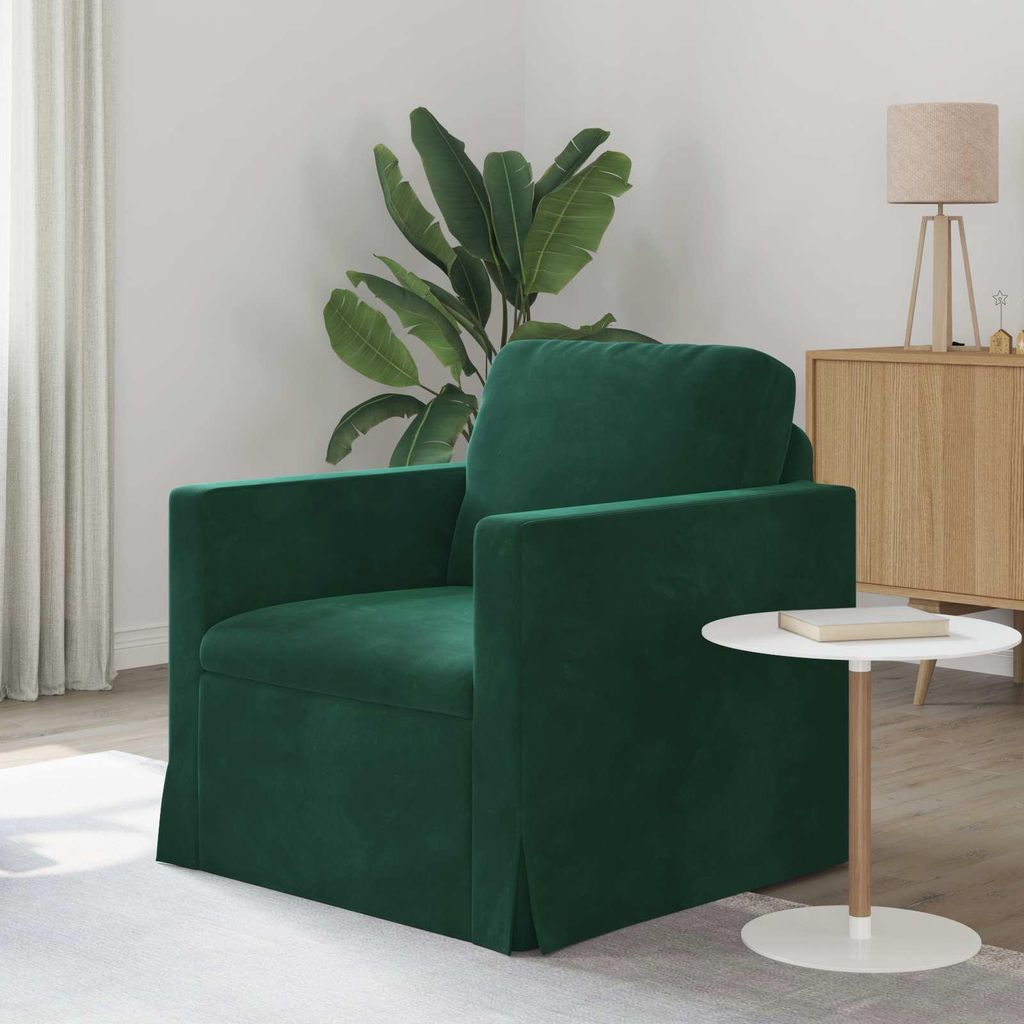 "WINTER SALE"Sofa Couch 2/3 Personen - CLORIS - Wohnzimmer Sofa - Couchgarnitur/Sitzmöbel - Dunkelgrün Gesamtabmessungen: 78x78x80cm (BxTxH) - Kl...