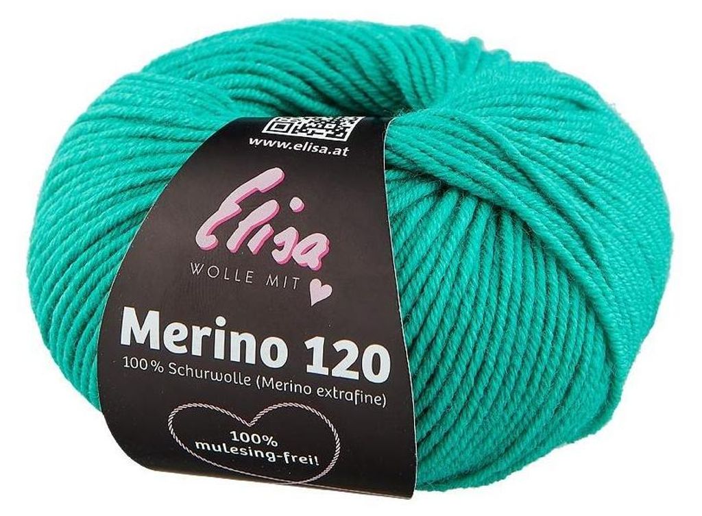 Elisa Merino 120, 50 g/120 m, Merinogarn aus extrafeiner Wolle,mulesing-frei, ,100% Schurwolle(Merino extrafein) zum stricken häkeln 7240