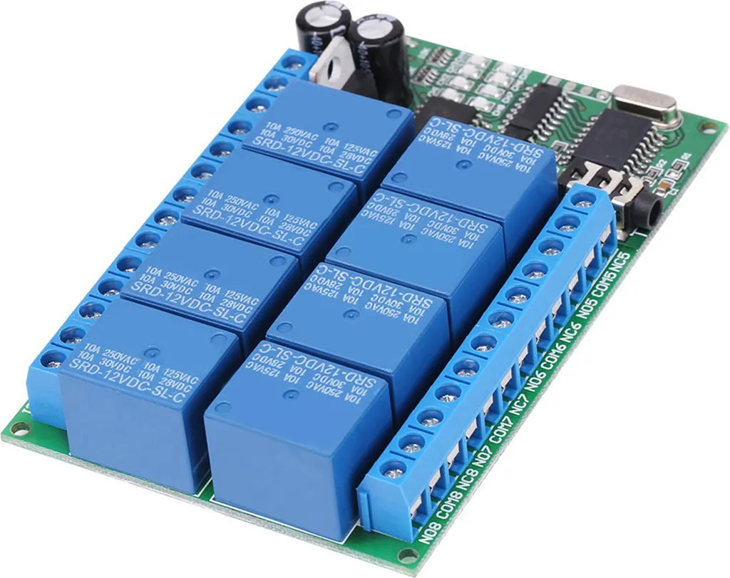 Module Relais DTMF 12V 8CH Décodeur Vocal Télécommande AQ-802