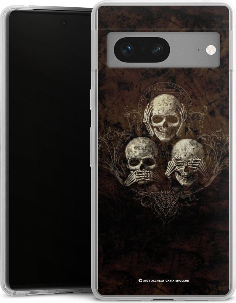 DeinDesign Slim Hülle für Google Pixel 7 Silikon Case Ultra Dünn Handyhülle Art Gothic Totenköpfe