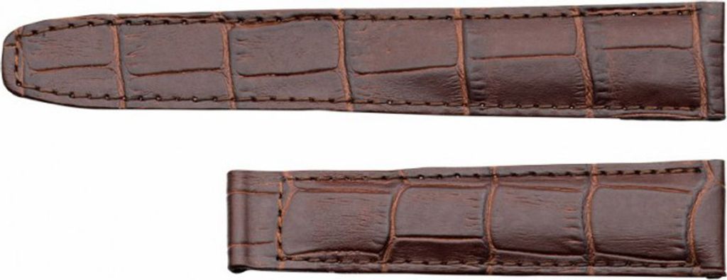 Ersatzband Leder braun flach Krokoprägung passend zu Cartier 20657, Stegbreite:18mm