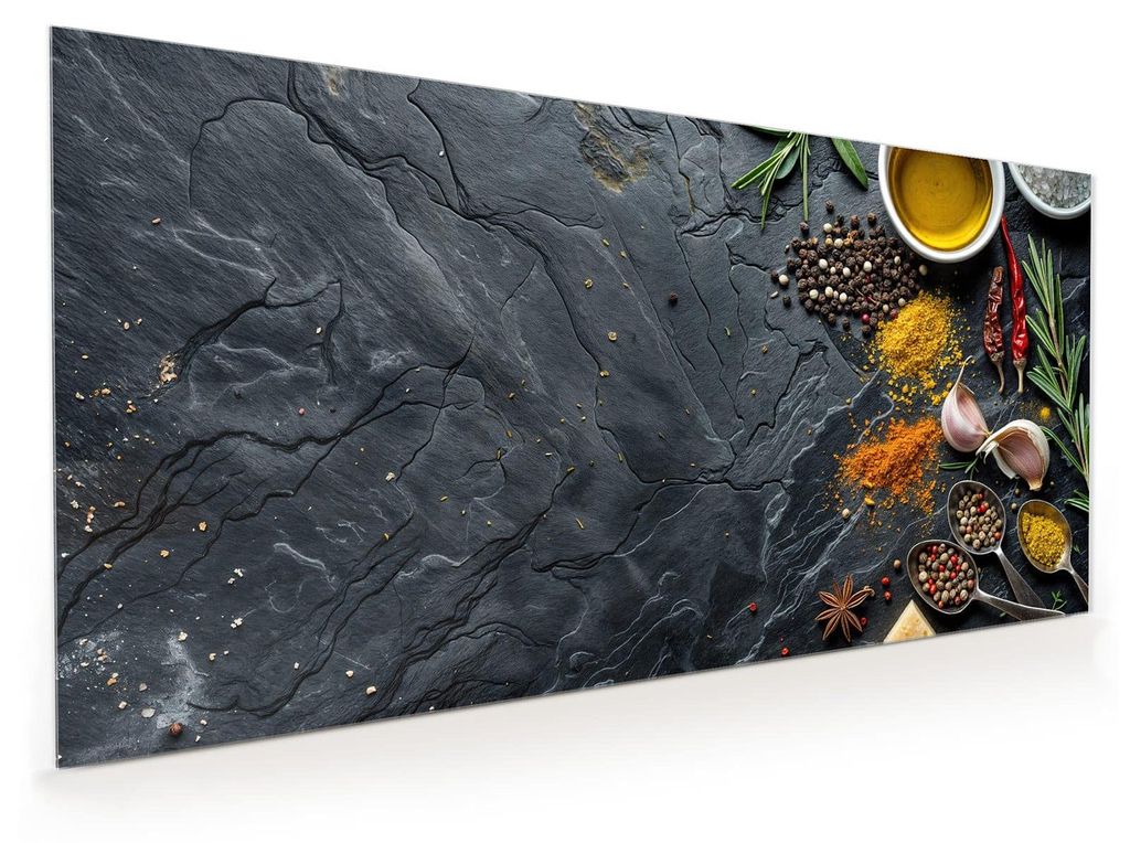 Küchenrückwand Spritzschutz Glas mit Motiv Küche Zutaten 40 Produktbild 