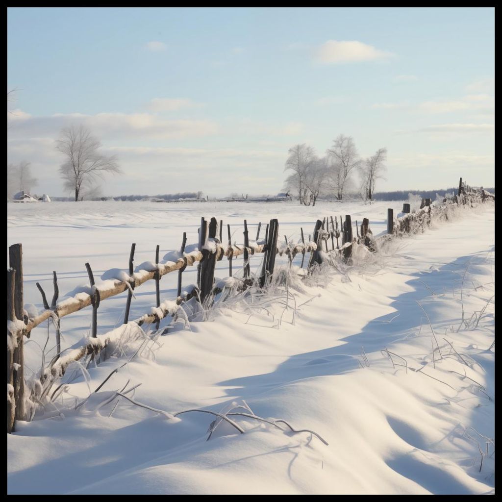Poster 100x100cm Ruhe des Schneelandes