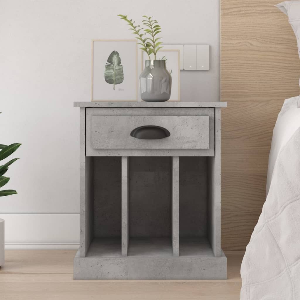 The Living Store Nachttisch Betongrau 43x36x50 cm