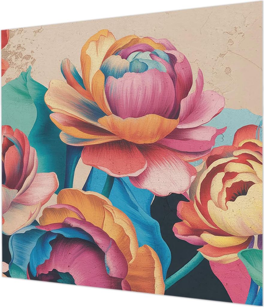 Wandtapete - Dekorative Tapete für Wohnzimmer - Tapetenfolie für Wanddekoration - 250x250 cm - Florale Harmonie