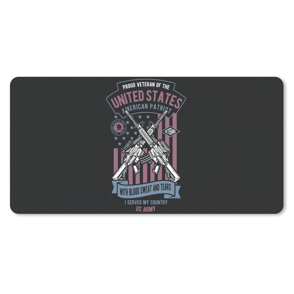 MuchoWow Schreibtischunterlage Waffen - Amerika - Jahrgang 80x40 cm - XXL Mauspad - Gaming Mauspad