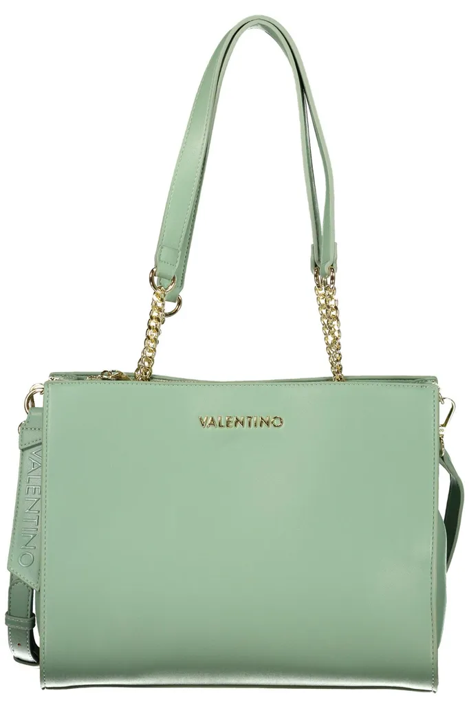 Sac à main vert élégant pour femme avec anses en chaîne dorée et cuir