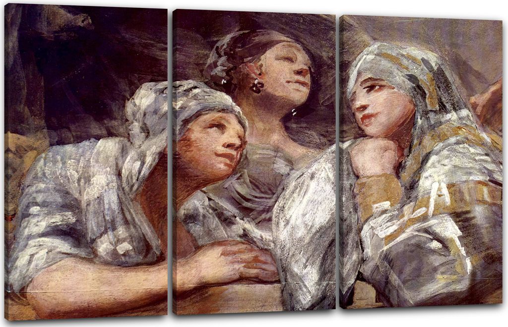 Leinwandbild 3-teilig (120x80cm): Francisco de Goya - Kuppelfresko in San Antonio de la Florida, Madrid, Szene aus der Legende des Hl. Antonius von...