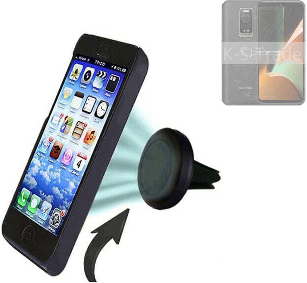 K-S-Trade Kompatibel mit Ulefone Armor 17 Pro Auto Handy Halterung KFZ Halter Lüftungsgitterhalterung Air Vent mount Smartphone Halter