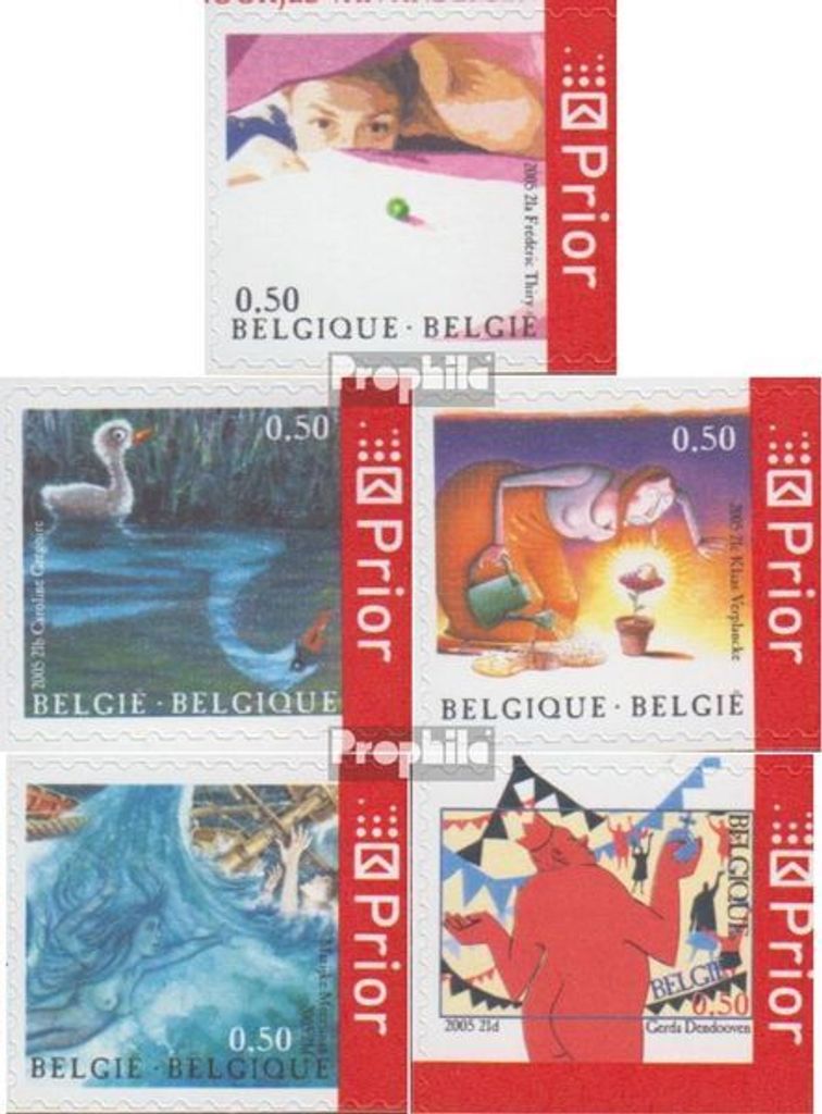 Briefmarken Belgien 2005 Mi 3502II-3506II (kompl.Ausg.) postfrisch Hans Christian Andersen