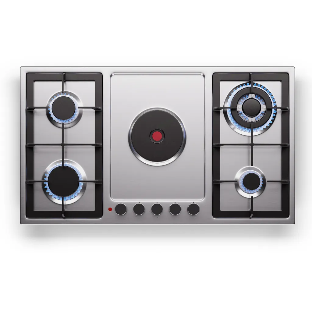 Table de Cuisson Mixte 10.1kW Acier Inoxydable Sécurité Enfant 87cm