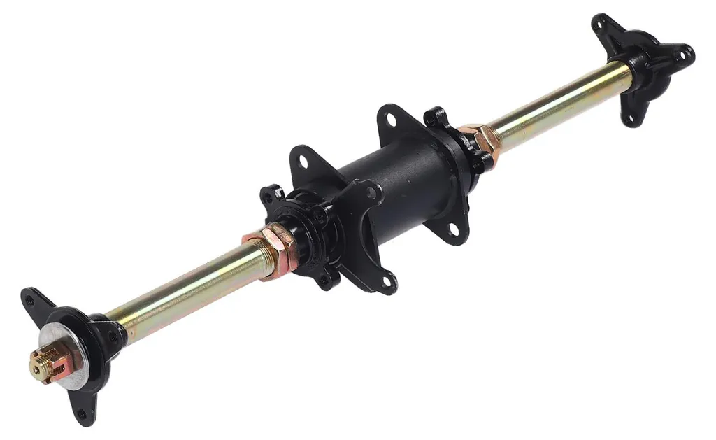 Kit essieu arrière 650mm pour karting avec pignon et moyeux de siège
