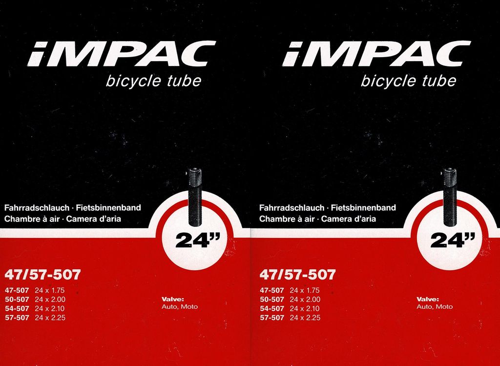 2x Impac 24 Zoll AV Schlauch Auto Schrader Ventil 47 - 57 Produktbild 
