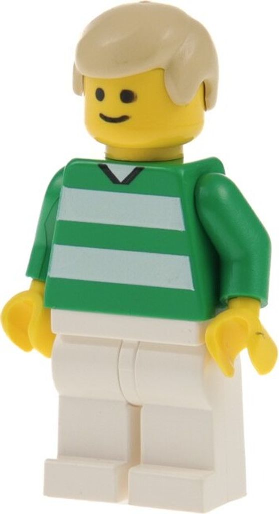 1x Lego Minifigur Soccer Fußball Spieler grün weiß Nr.18 Produktbild 