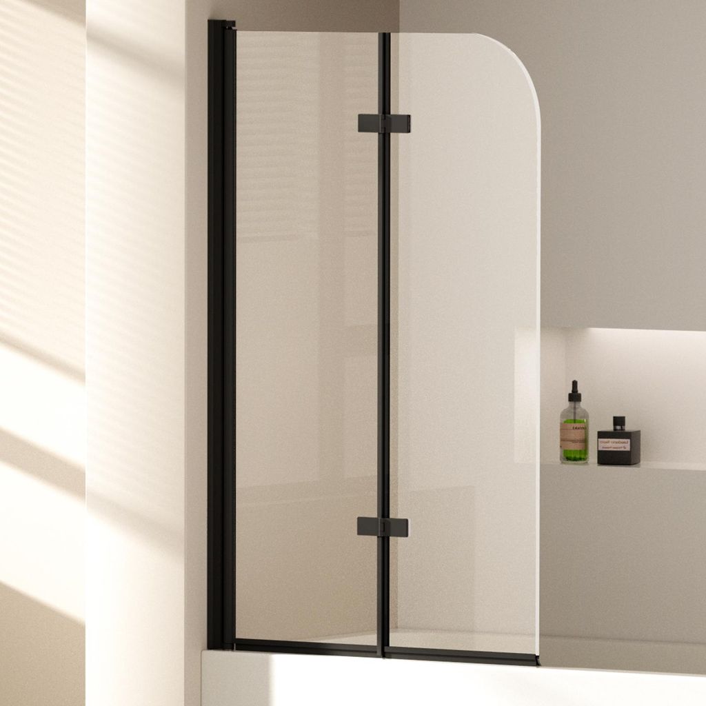 EMKE Duschabtrennung 100x140cm Faltwand für Badewanne Produktbild 