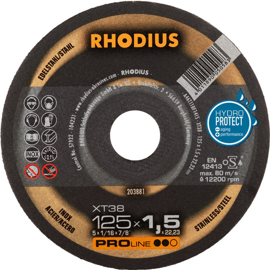 10x RHODIUS XT38 Trennscheibe für Winkelschleifer Flex Ø 125 x 1,5 mm