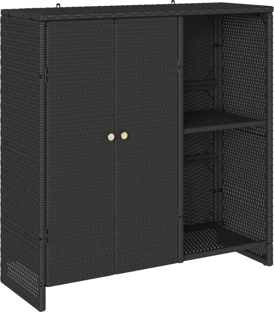 SYFAX Armadio Nero Rattan 100x36x102 cm | Mobiletto Vintage d'Elite