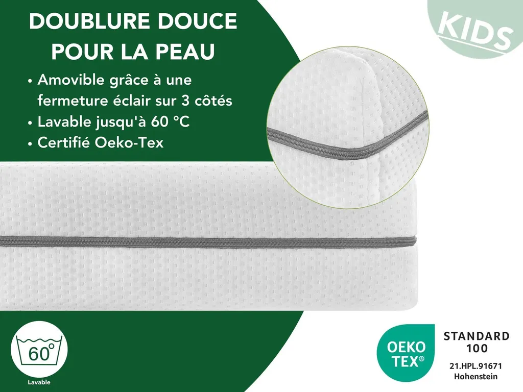 Matelas pour adolescent 140x200 ergonomique - Qualité DREAMSTAR Junior