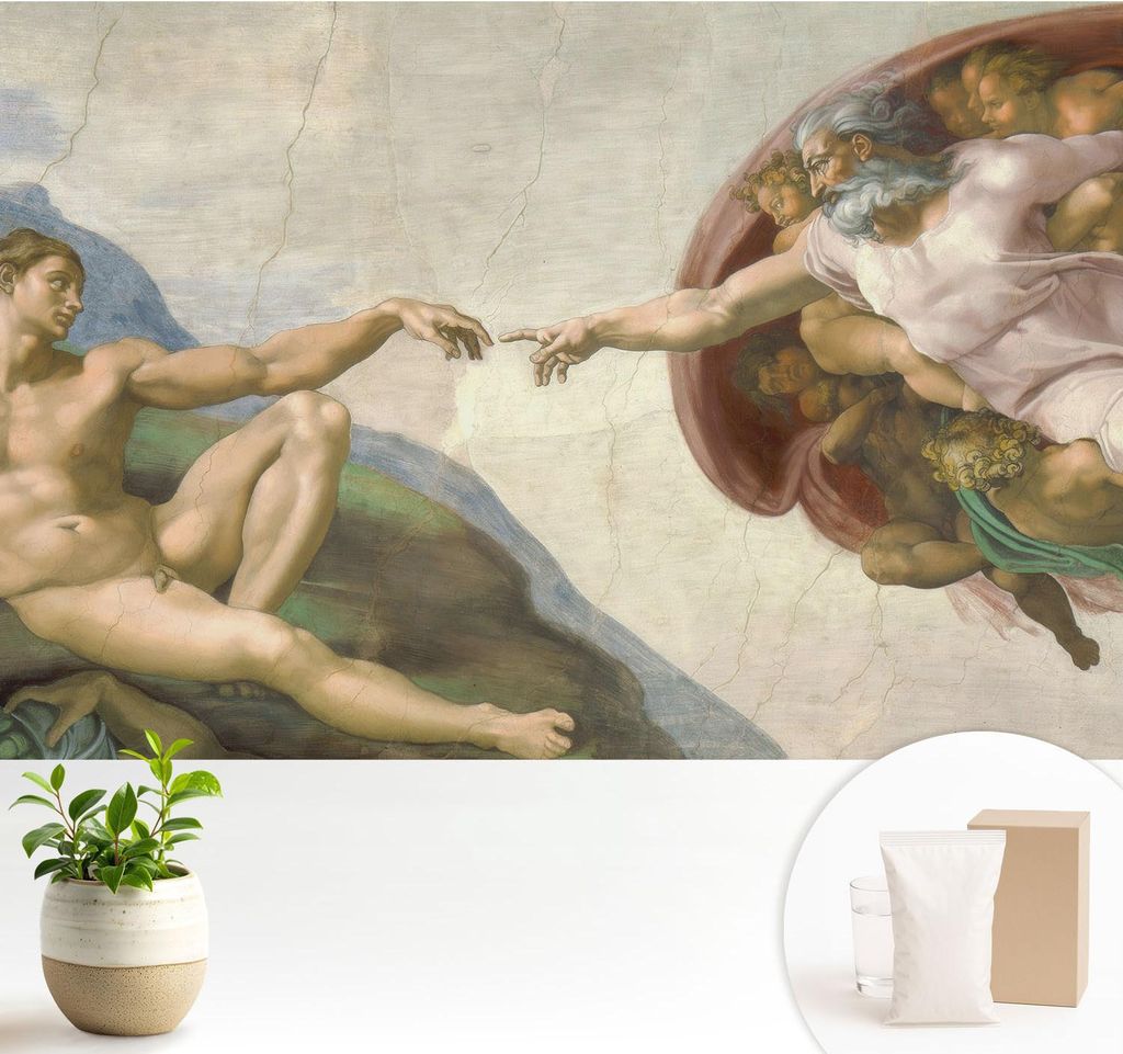 Fototapete - 104x70 cm - Tapete - Wandtapete - Wandbilder - Dekofolie - Tapete Folie - Wand - Dekoration - Wohnzimmer - Spiritueller Kontakt
