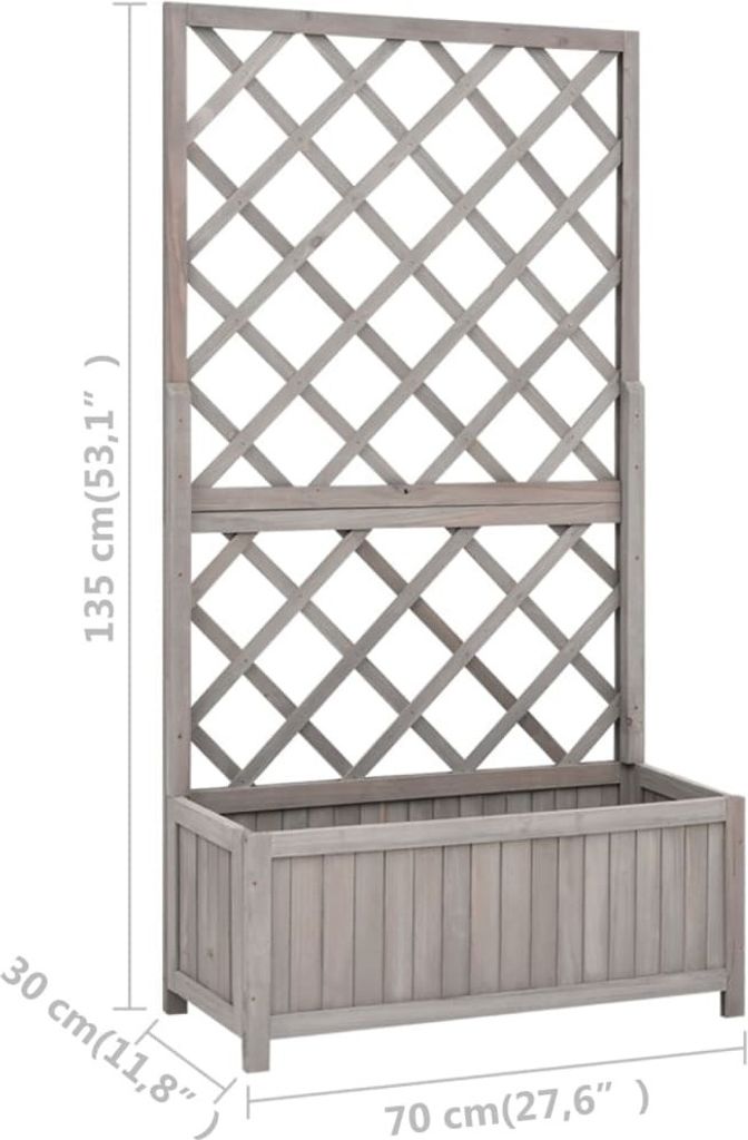 vidaXL Garten-Spalier mit Blumenkasten Grau 70x30x135 cm Produktbild 6